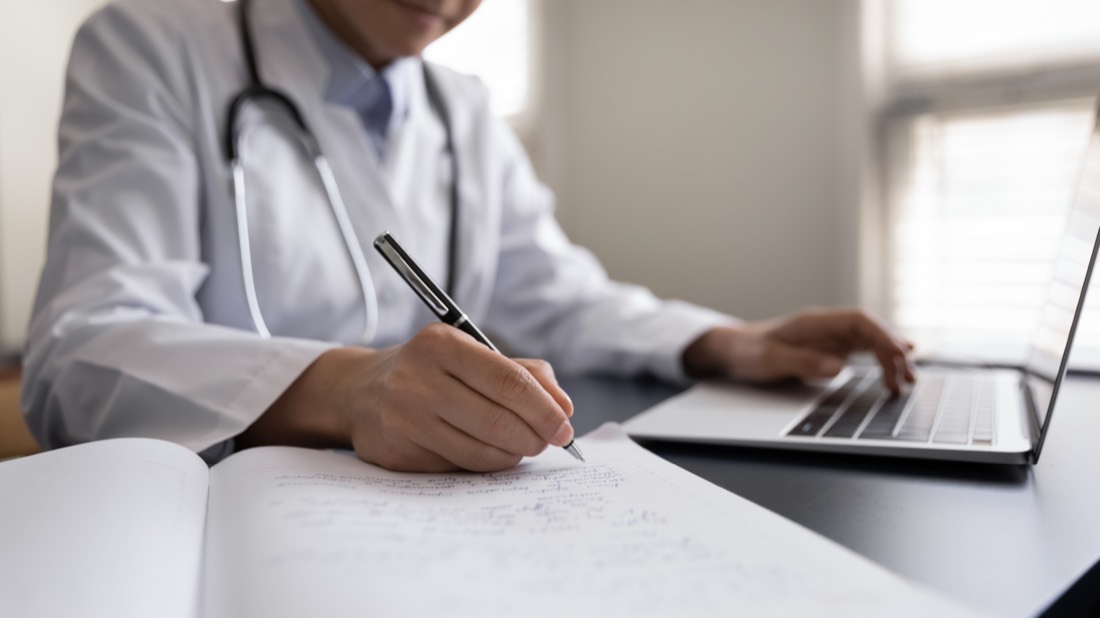 Provider reviewing medical evidence